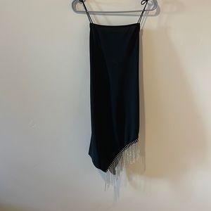 Black dress with diamond tassels